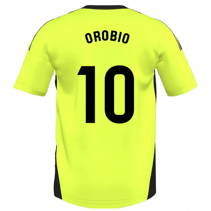 Danxen Criança Camisola Ekhiotz Orobio #10 Amarelo Fluorescente Alternativa 2025/26 Camisa