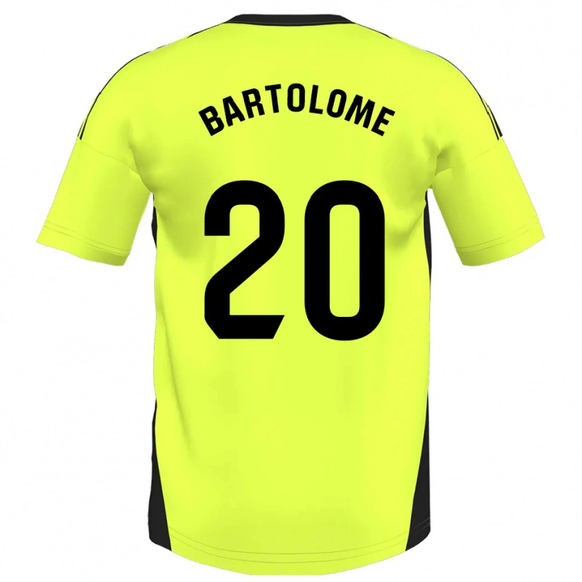 Danxen Criança Camisola Diego Bartolomé #20 Amarelo Fluorescente Alternativa 2025/26 Camisa