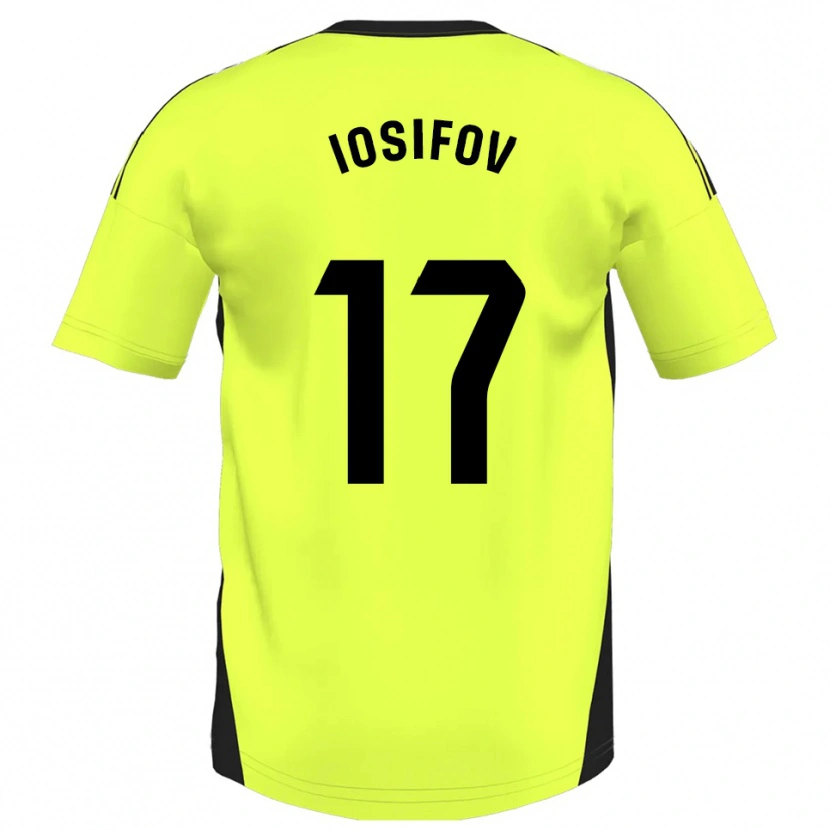 Danxen Criança Camisola Nikita Iosifov #17 Amarelo Fluorescente Alternativa 2025/26 Camisa