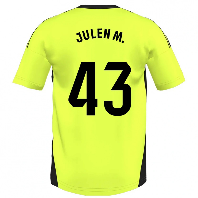 Danxen Criança Camisola Julen Martínez #43 Amarelo Fluorescente Alternativa 2025/26 Camisa