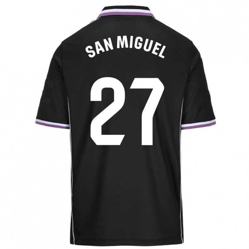 Danxen Criança Camisola Yago San Miguel #27 Roxo Preto Alternativa 2025/26 Camisa