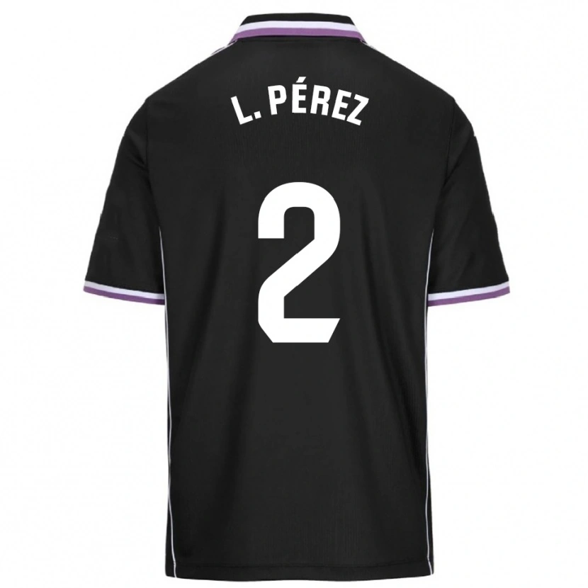 Danxen Criança Camisola Luis Pérez #2 Roxo Preto Alternativa 2025/26 Camisa