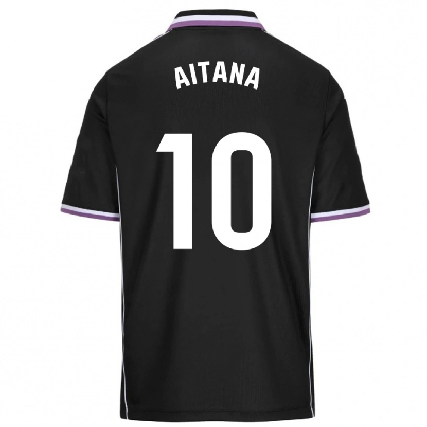 Danxen Criança Camisola Aitana Ruda Lara #10 Roxo Preto Alternativa 2025/26 Camisa
