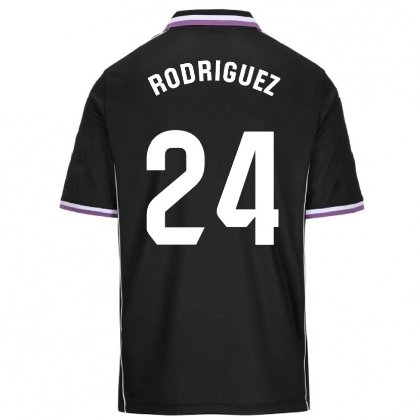 Danxen Criança Camisola Yago Rodríguez #24 Roxo Preto Alternativa 2025/26 Camisa