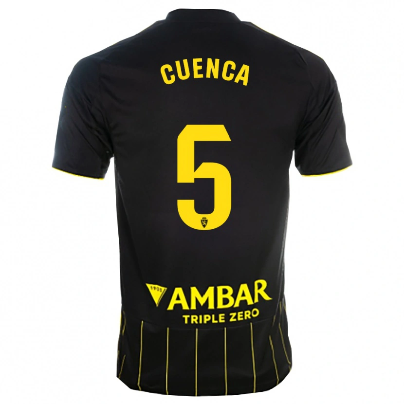 Danxen Criança Camisola Marcos Cuenca #5 Preto Amarelo Alternativa 2025/26 Camisa