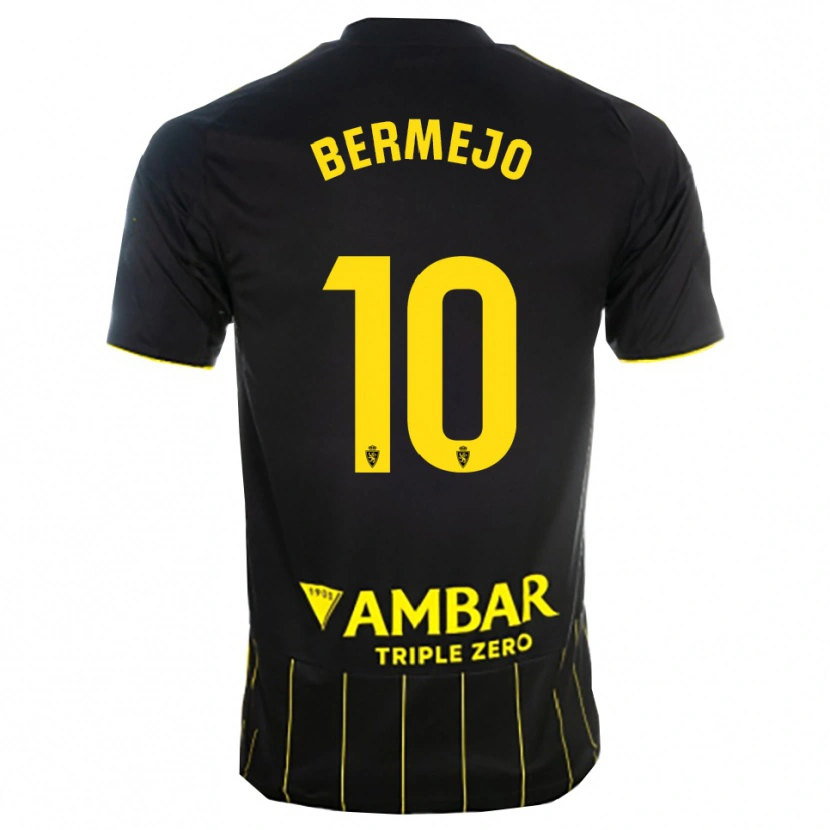Danxen Criança Camisola Sergio Bermejo #10 Preto Amarelo Alternativa 2025/26 Camisa