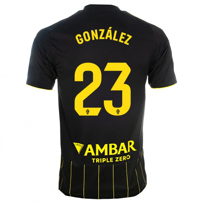 Danxen Criança Camisola Álex González #23 Preto Amarelo Alternativa 2025/26 Camisa