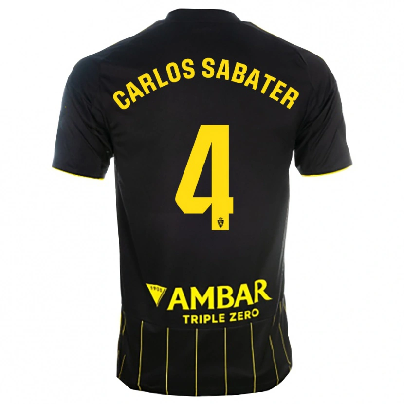 Danxen Criança Camisola Juan Carlos Sabater #4 Preto Amarelo Alternativa 2025/26 Camisa