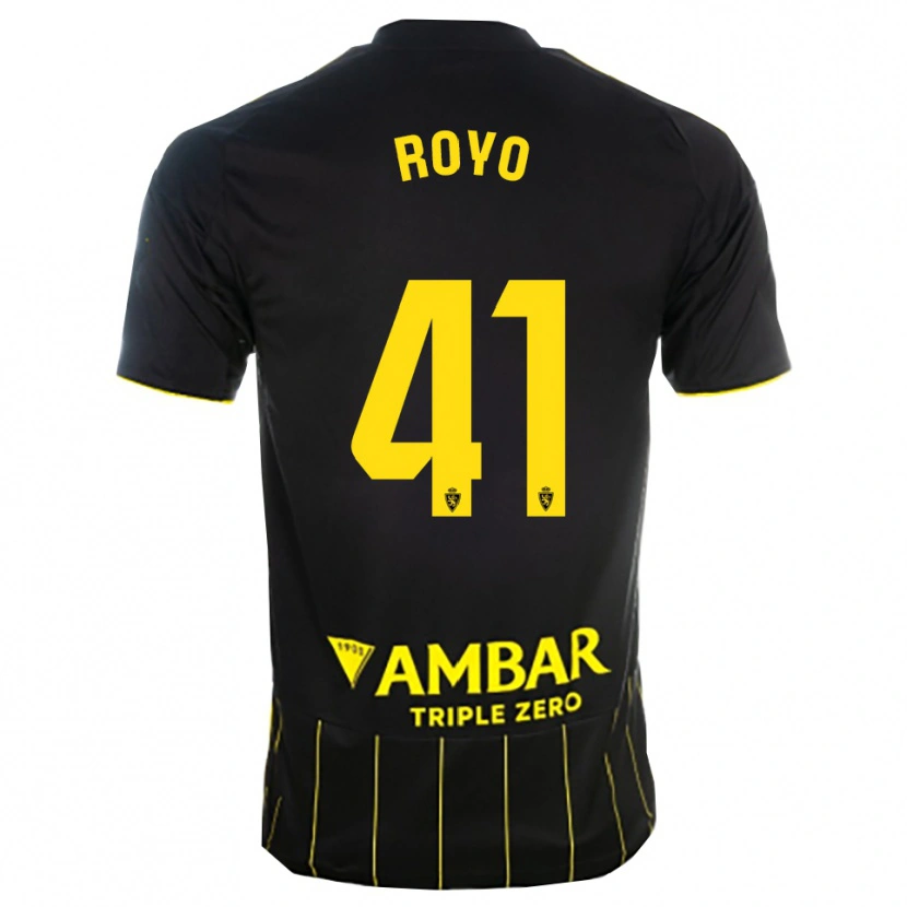 Danxen Criança Camisola Eduardo Royo #41 Preto Amarelo Alternativa 2025/26 Camisa