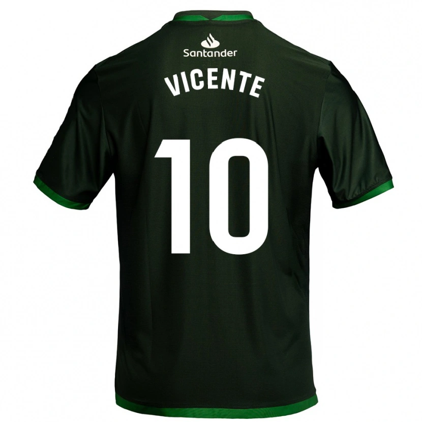 Danxen Criança Camisola Iñigo Vicente #10 Verde Escuro Alternativa 2025/26 Camisa