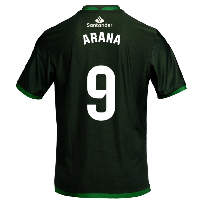 Danxen Criança Camisola Juan Carlos Arana #9 Verde Escuro Alternativa 2025/26 Camisa