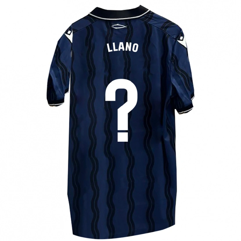 Danxen Criança Camisola Guillermo Llano #0 Azul Escuro Preto Alternativa 2025/26 Camisa