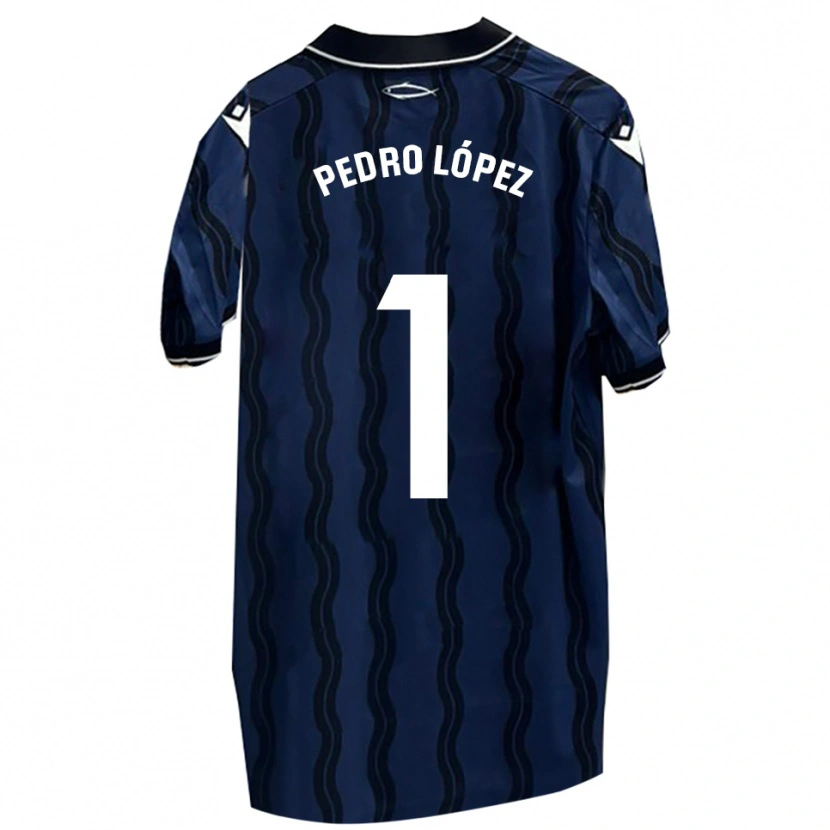 Danxen Criança Camisola Pedro López #1 Azul Escuro Preto Alternativa 2025/26 Camisa