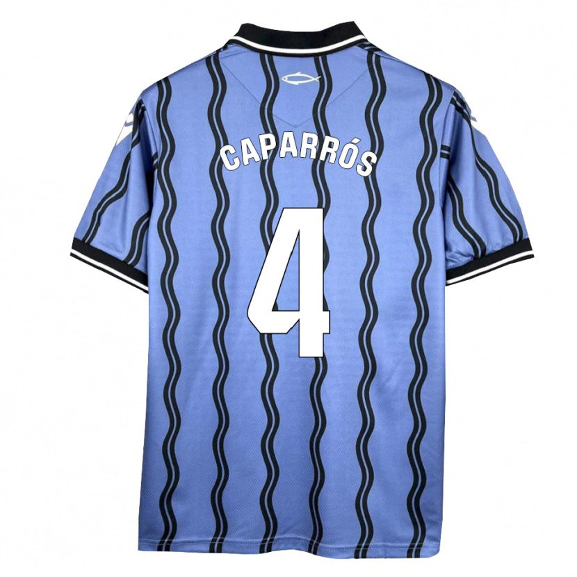 Danxen Criança Camisola Albert Caparrós #4 Azul Escuro Preto Alternativa 2025/26 Camisa