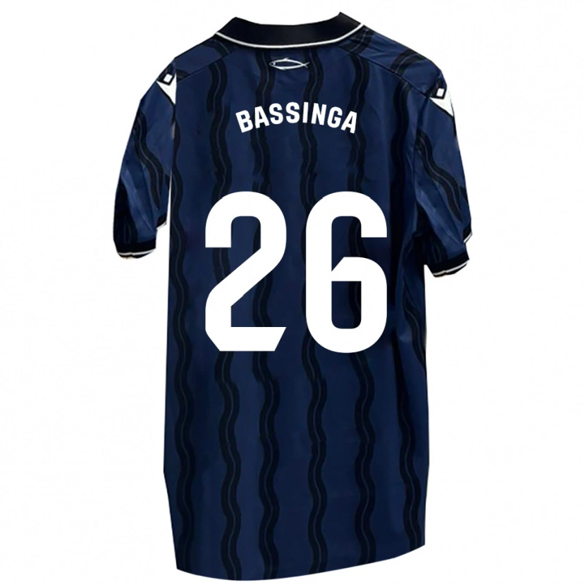 Danxen Criança Camisola Aboubacar Bassinga #26 Azul Escuro Preto Alternativa 2025/26 Camisa