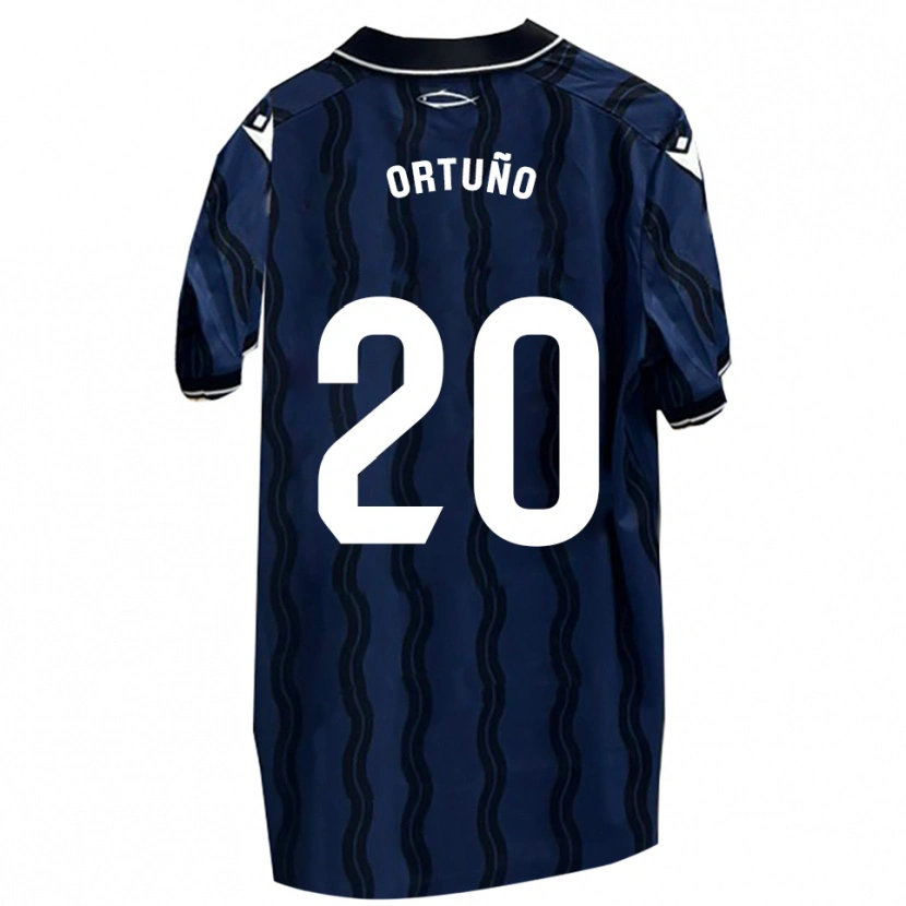 Danxen Criança Camisola Juanto Ortuño #20 Azul Escuro Preto Alternativa 2025/26 Camisa