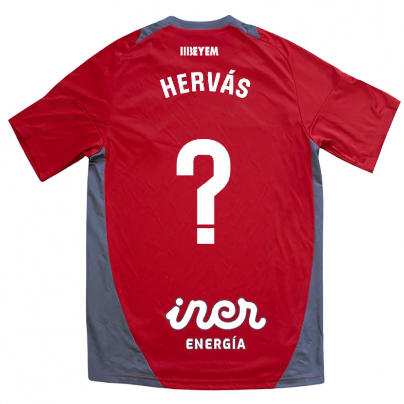 Danxen Criança Camisola Mario Hervás #0 Vermelho Cinza Alternativa 2025/26 Camisa