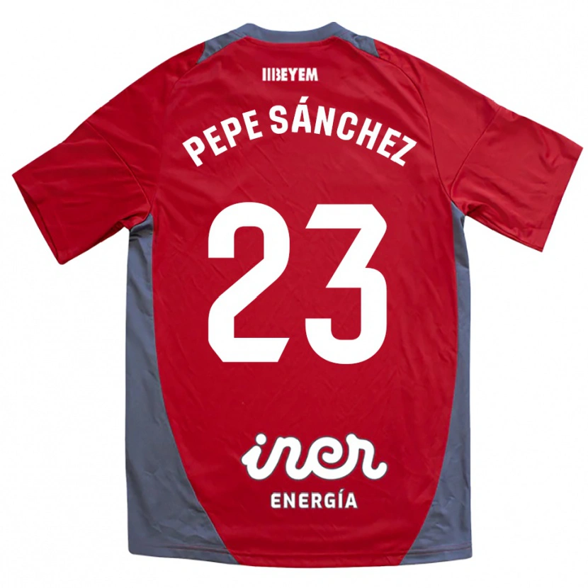 Danxen Criança Camisola Pepe Sánchez #23 Vermelho Cinza Alternativa 2025/26 Camisa