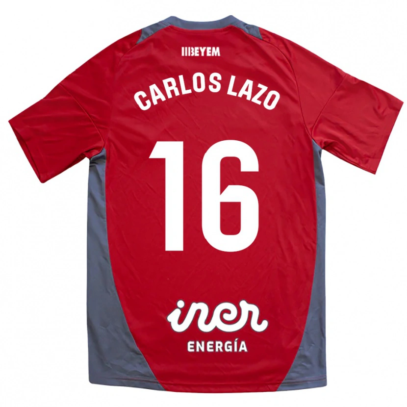 Danxen Criança Camisola José Carlos Lazo #16 Vermelho Cinza Alternativa 2025/26 Camisa