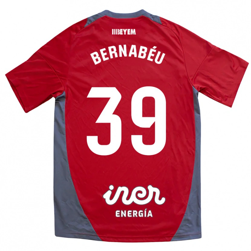 Danxen Criança Camisola Dani Bernabéu #39 Vermelho Cinza Alternativa 2025/26 Camisa