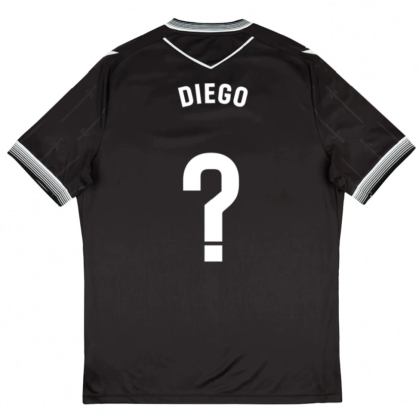 Danxen Criança Camisola Diego Sánchez #0 Preto Branco Alternativa 2025/26 Camisa