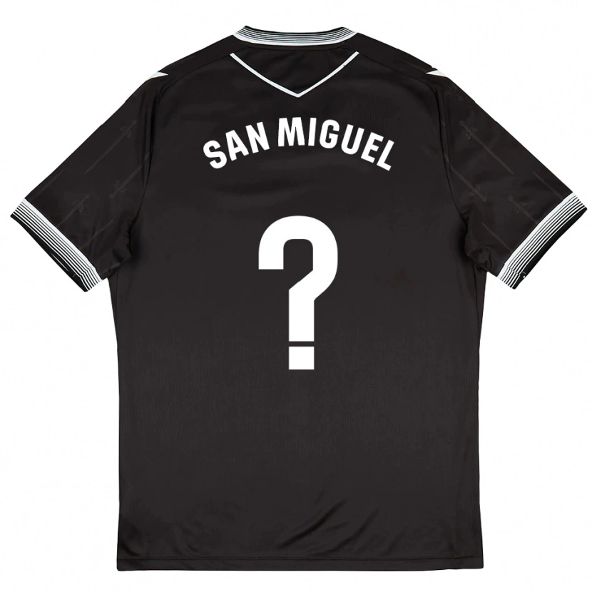 Danxen Criança Camisola Darío San Miguel #0 Preto Branco Alternativa 2025/26 Camisa