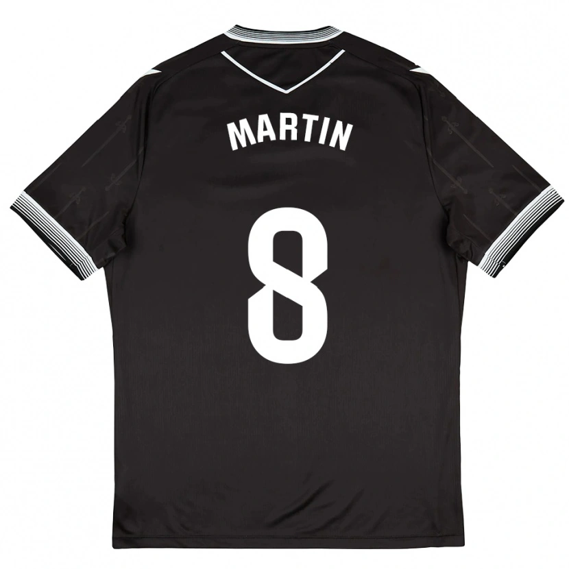 Danxen Criança Camisola Ander Martín #8 Preto Branco Alternativa 2025/26 Camisa