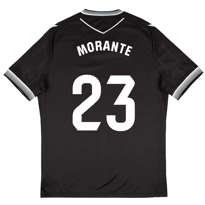 Danxen Criança Camisola Iván Morante #23 Preto Branco Alternativa 2025/26 Camisa