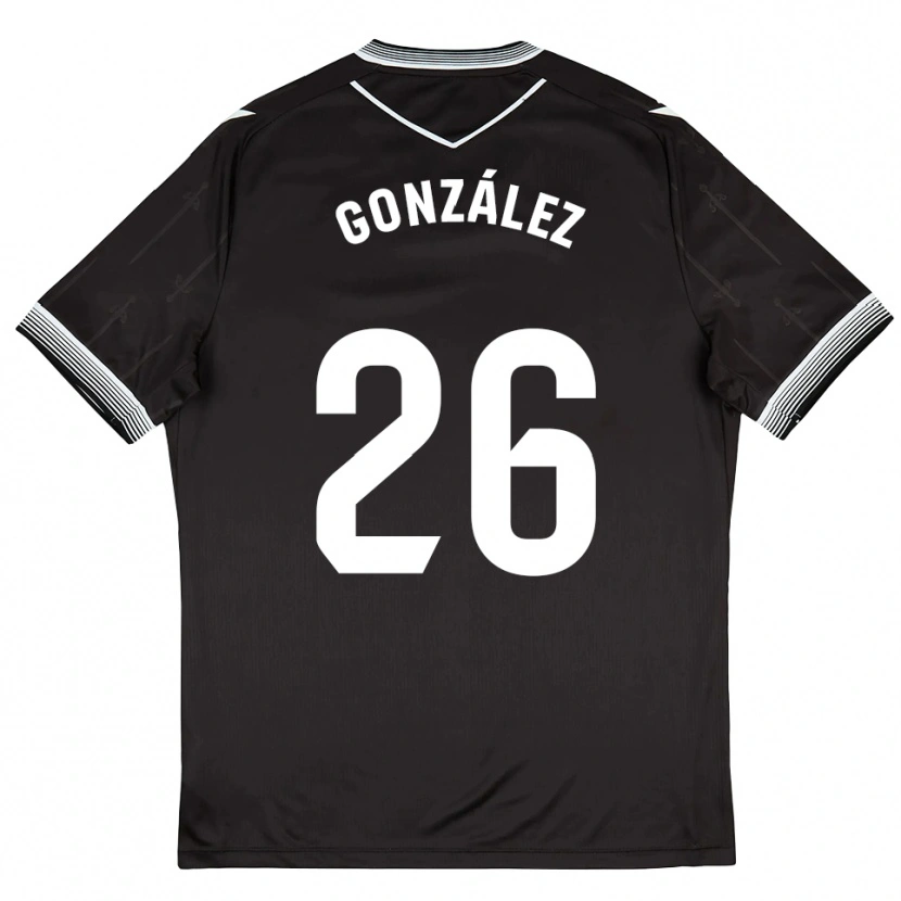 Danxen Criança Camisola Diego González #26 Preto Branco Alternativa 2025/26 Camisa