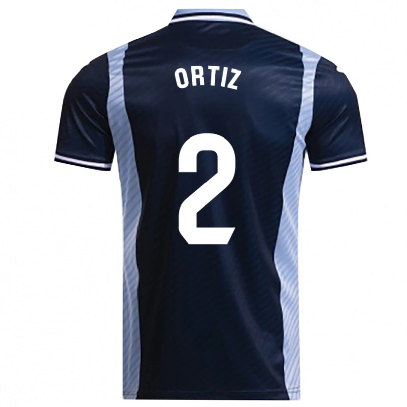 Danxen Criança Camisola Pedro Ortiz #2 Azul Marinho Azul Celeste Alternativa 2025/26 Camisa