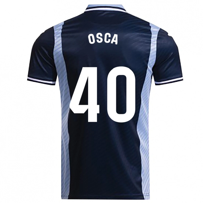 Danxen Criança Camisola Cristian Osca #40 Azul Marinho Azul Celeste Alternativa 2025/26 Camisa
