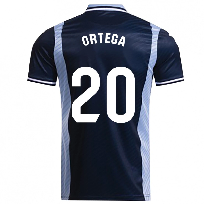 Danxen Criança Camisola David Ortega #20 Azul Marinho Azul Celeste Alternativa 2025/26 Camisa