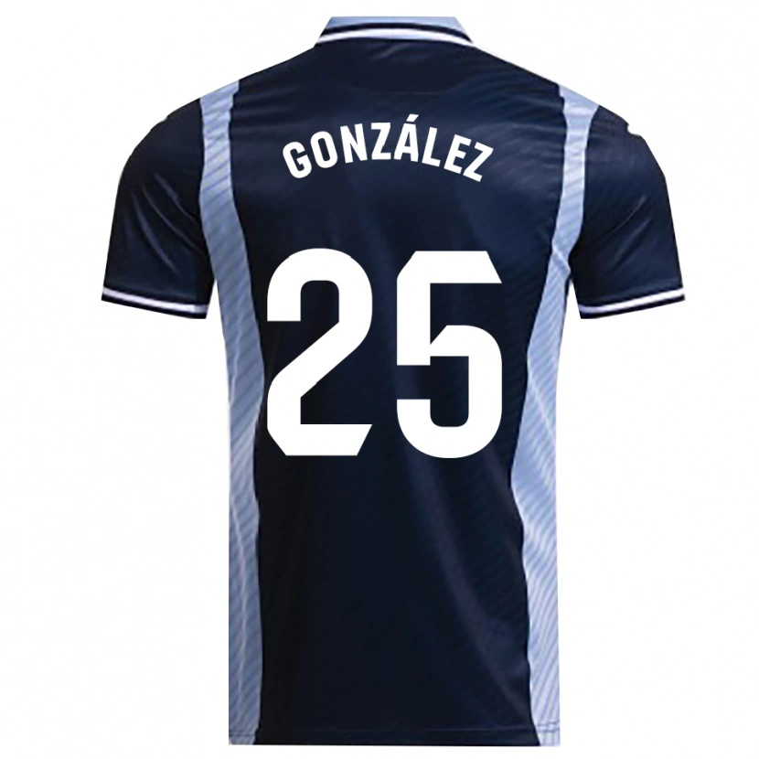 Danxen Criança Camisola Dani González #25 Azul Marinho Azul Celeste Alternativa 2025/26 Camisa