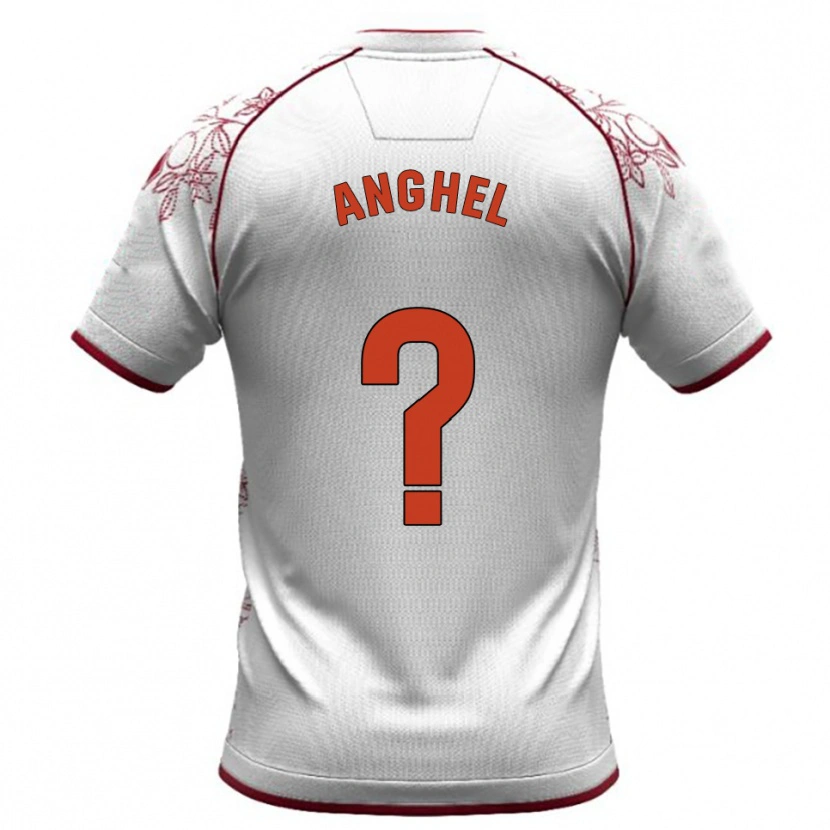 Danxen Criança Camisola Nicolas Anghel #0 Branco Borgonha Alternativa 2025/26 Camisa
