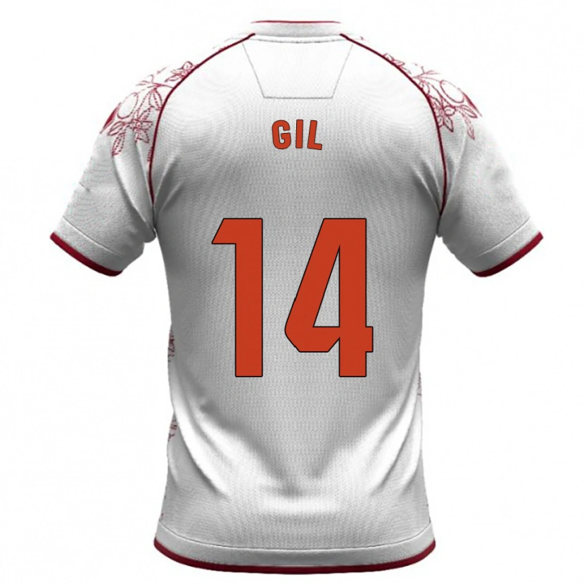 Danxen Criança Camisola Óscar Gil #14 Branco Borgonha Alternativa 2025/26 Camisa