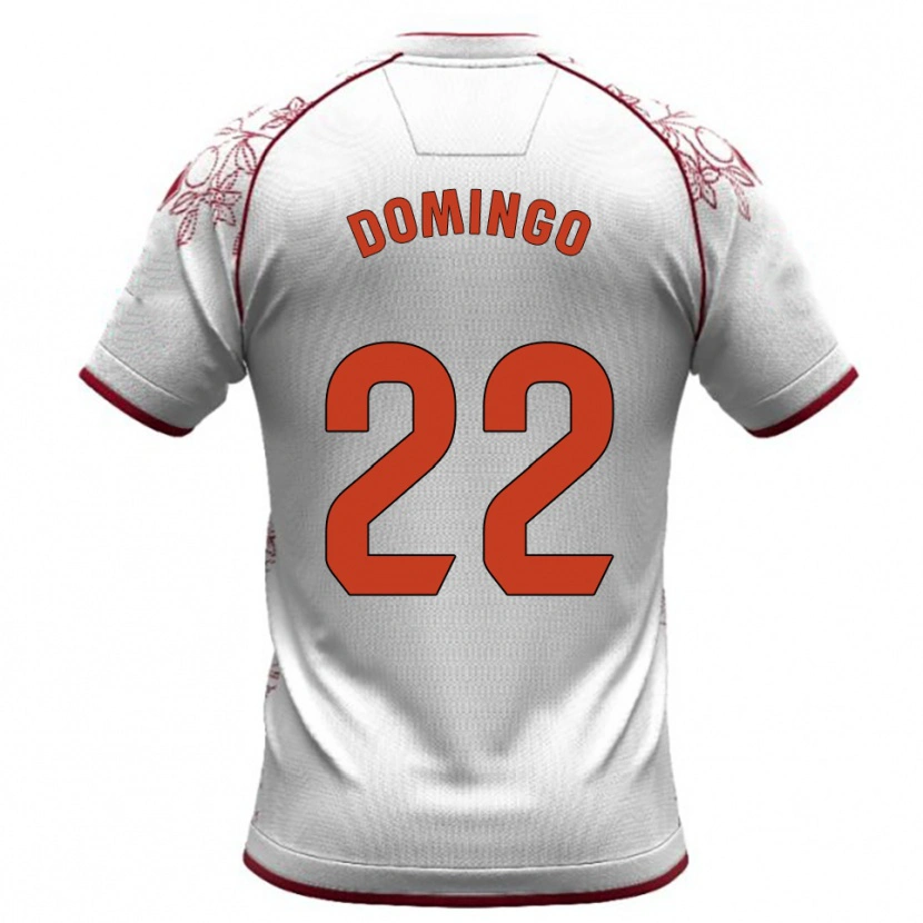 Danxen Criança Camisola Jorge Domingo #22 Branco Borgonha Alternativa 2025/26 Camisa