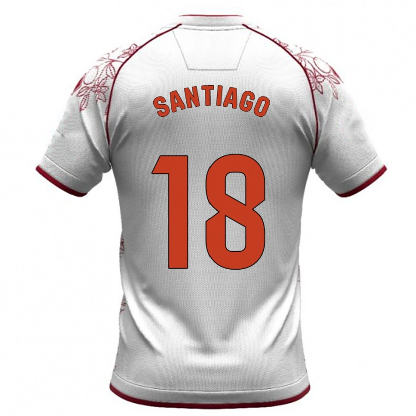 Danxen Criança Camisola Pablo Santiago #18 Branco Borgonha Alternativa 2025/26 Camisa
