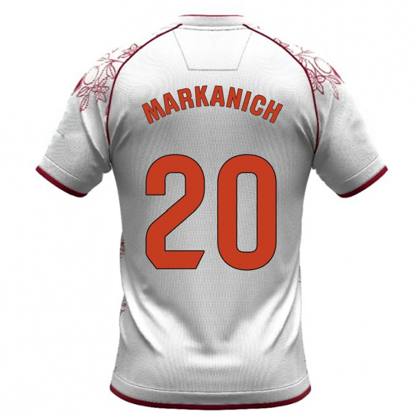 Danxen Criança Camisola Nick Markanich #20 Branco Borgonha Alternativa 2025/26 Camisa