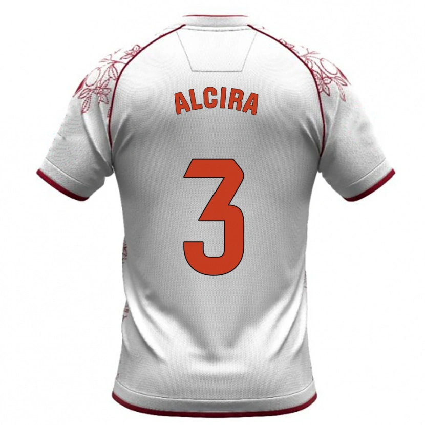 Danxen Criança Camisola Álex Alcira #3 Branco Borgonha Alternativa 2025/26 Camisa