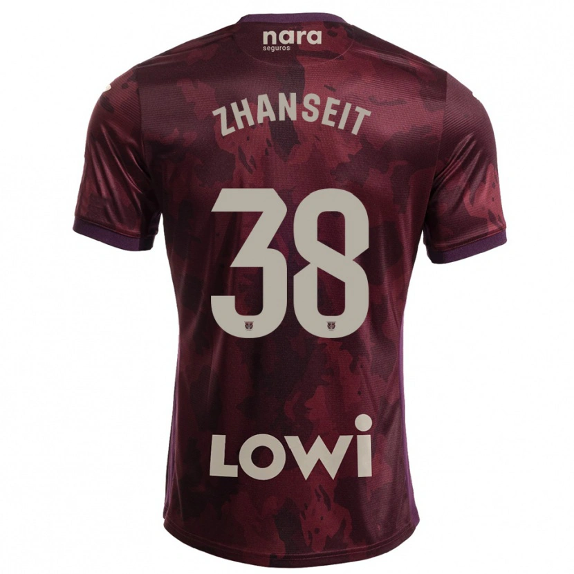 Danxen Criança Camisola Sultan Zhanseit #38 Borgonha Branco Alternativa 2025/26 Camisa