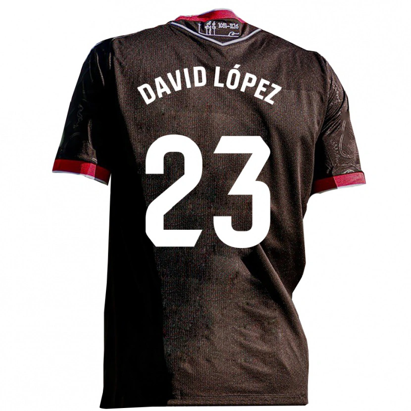 Danxen Criança Camisola David López #23 Preto Vermelho Alternativa 2025/26 Camisa