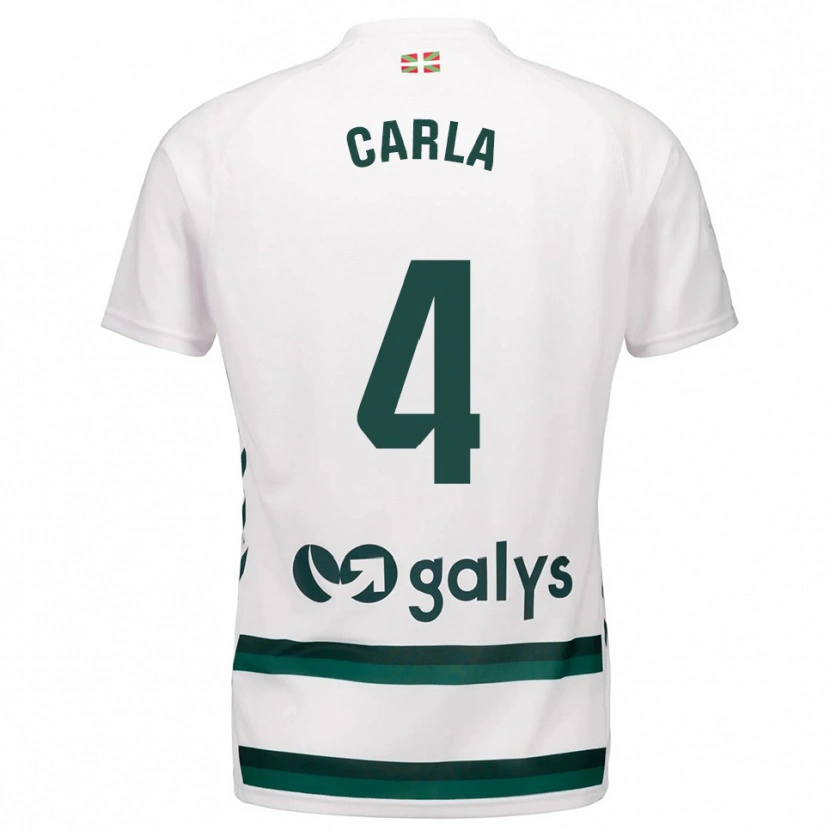 Danxen Criança Camisola Carla Andrés Abad #4 Branco Verde Alternativa 2025/26 Camisa