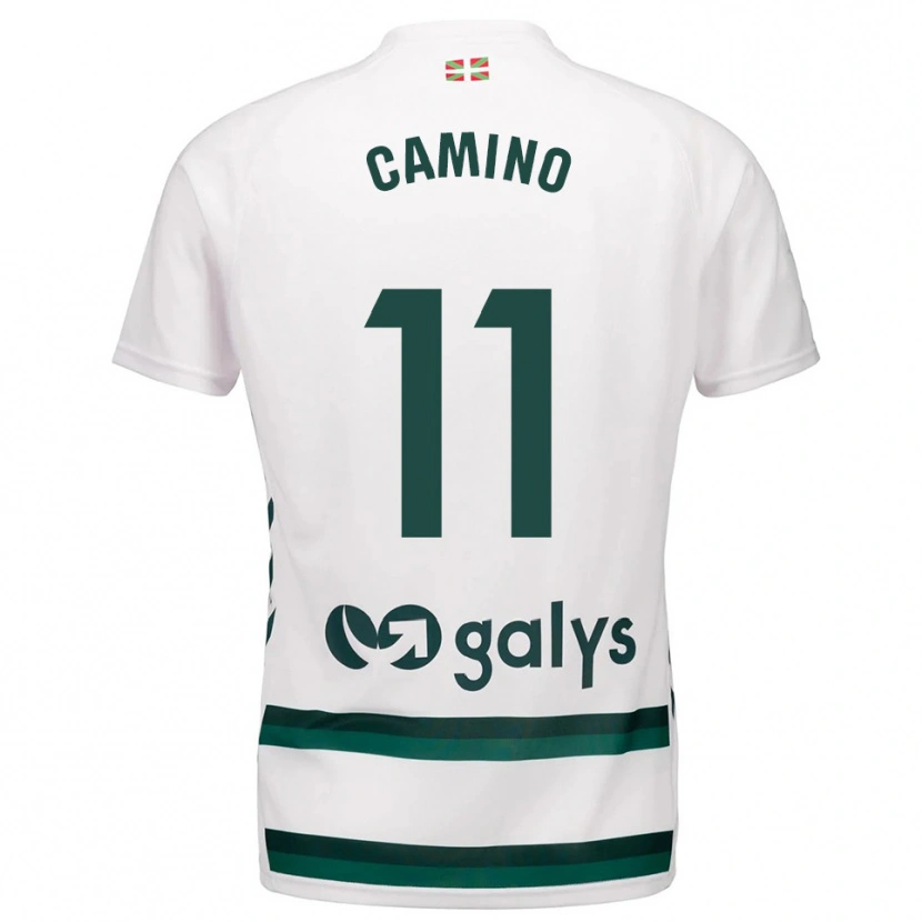 Danxen Criança Camisola Laura Camino Fernández #11 Branco Verde Alternativa 2025/26 Camisa