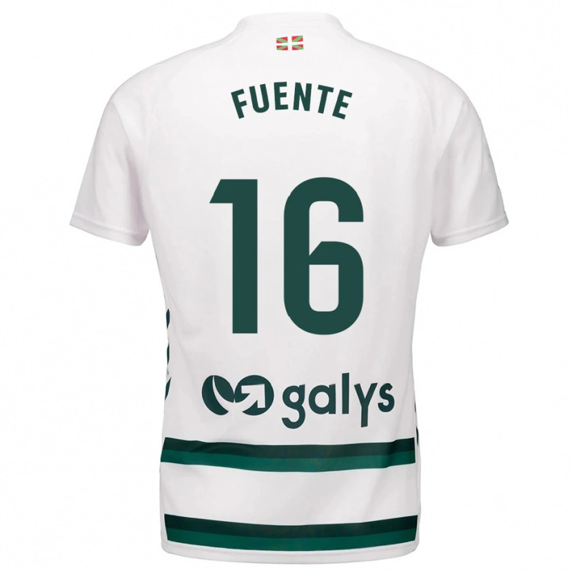 Danxen Criança Camisola Mario Fuente #16 Branco Verde Alternativa 2025/26 Camisa