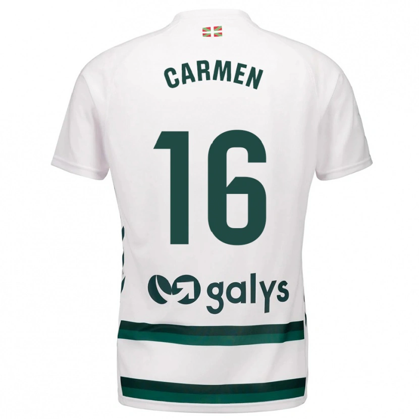 Danxen Criança Camisola Carmen Álvarez Sánchez #16 Branco Verde Alternativa 2025/26 Camisa