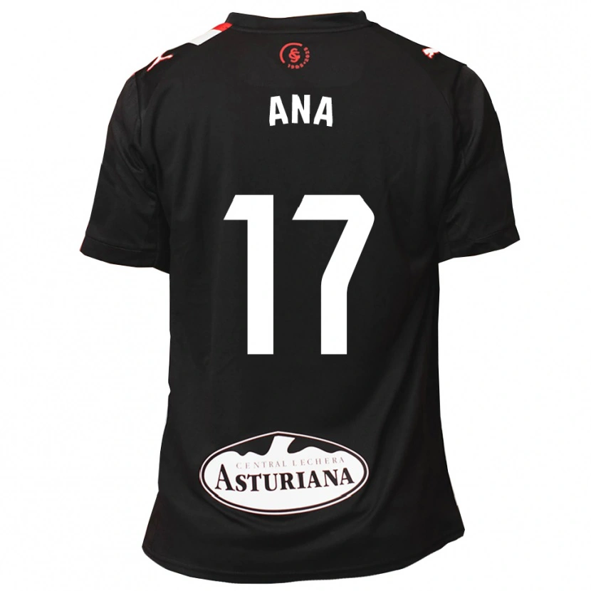 Danxen Criança Camisola Ana Gloria Campoamor Paredes #17 Preto Branco Alternativa 2025/26 Camisa