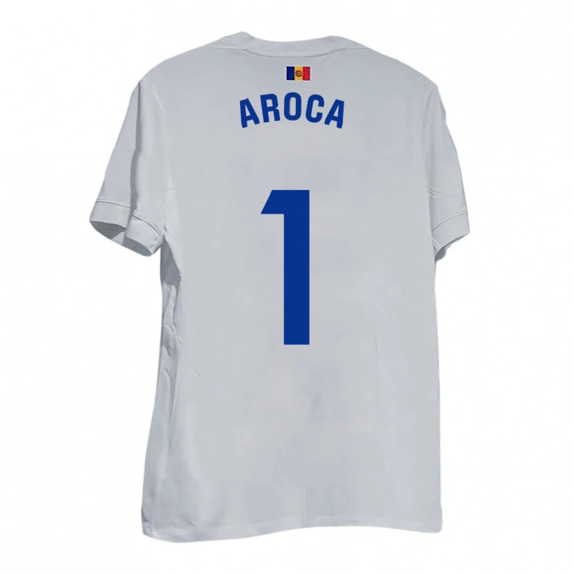 Danxen Criança Camisola Víctor Aroca #1 Branco Azul Amarelo Alternativa 2025/26 Camisa