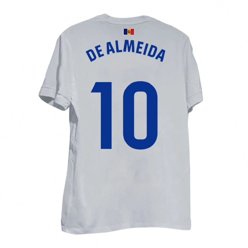 Danxen Criança Camisola Tomás De Almeida #10 Branco Azul Amarelo Alternativa 2025/26 Camisa