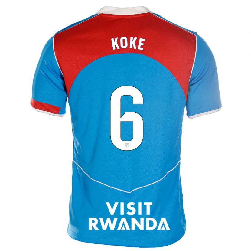 Danxen Criança Camisola Koke #6 Azul Branco Terceiro 2025/26 Camisa