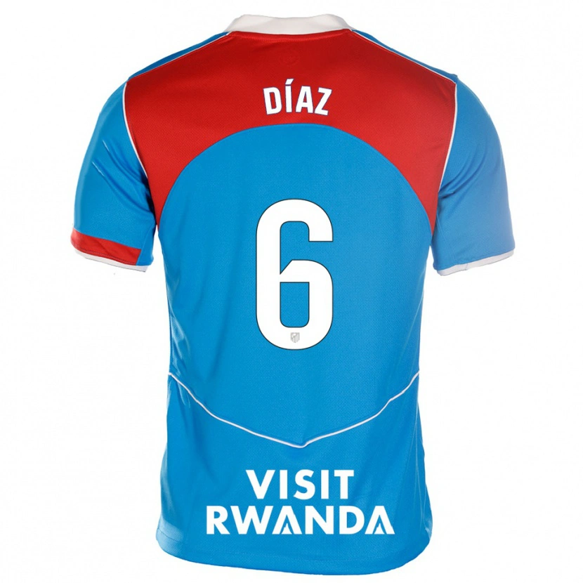 Danxen Criança Camisola Javier Díaz #6 Azul Branco Terceiro 2025/26 Camisa